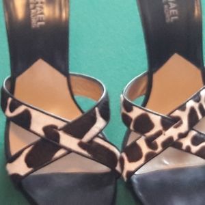 Michael by Michael Kors slip-on animal print heels